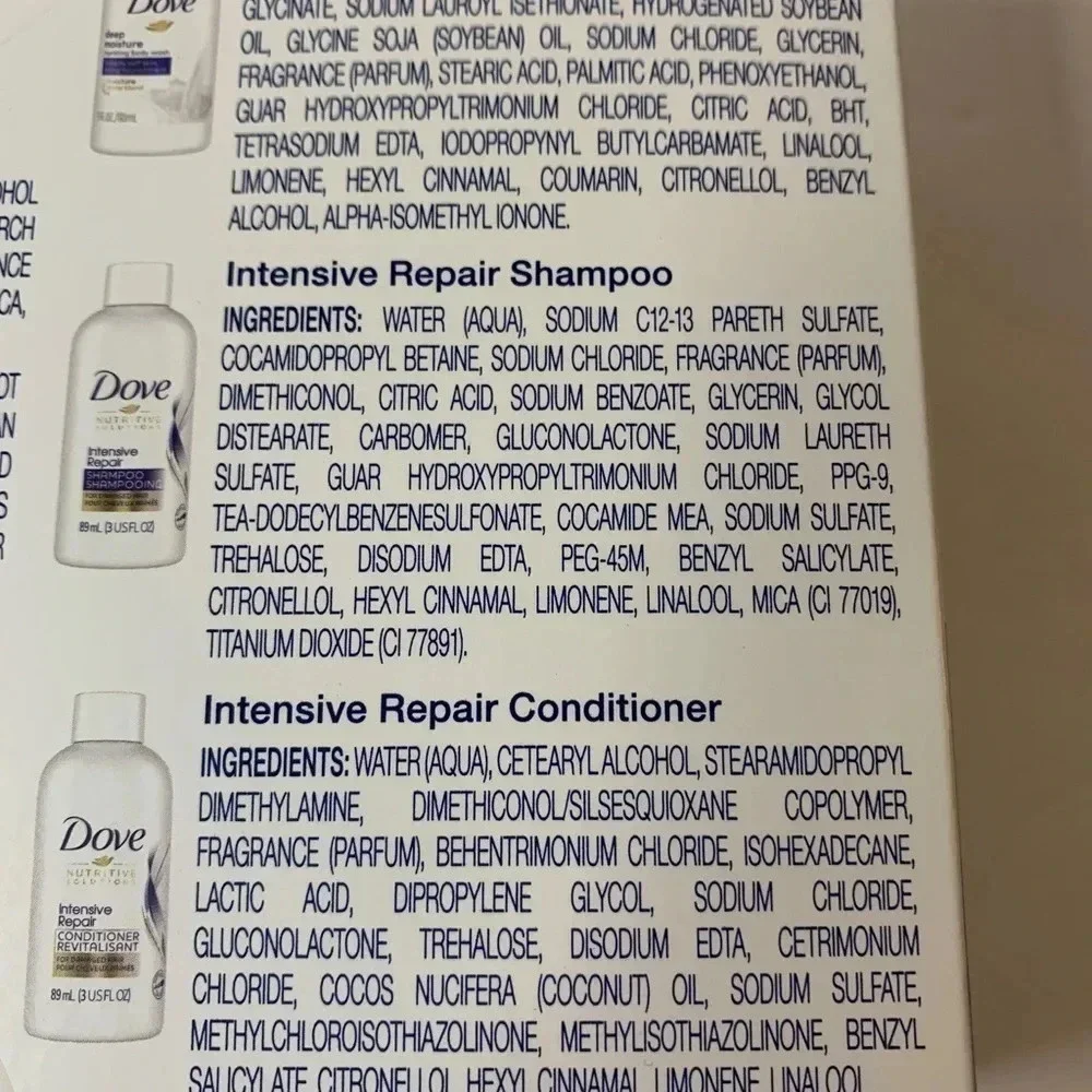 DOVE Body Wash & Beauty Essentials Travel Size Head to Toe Skin Care New